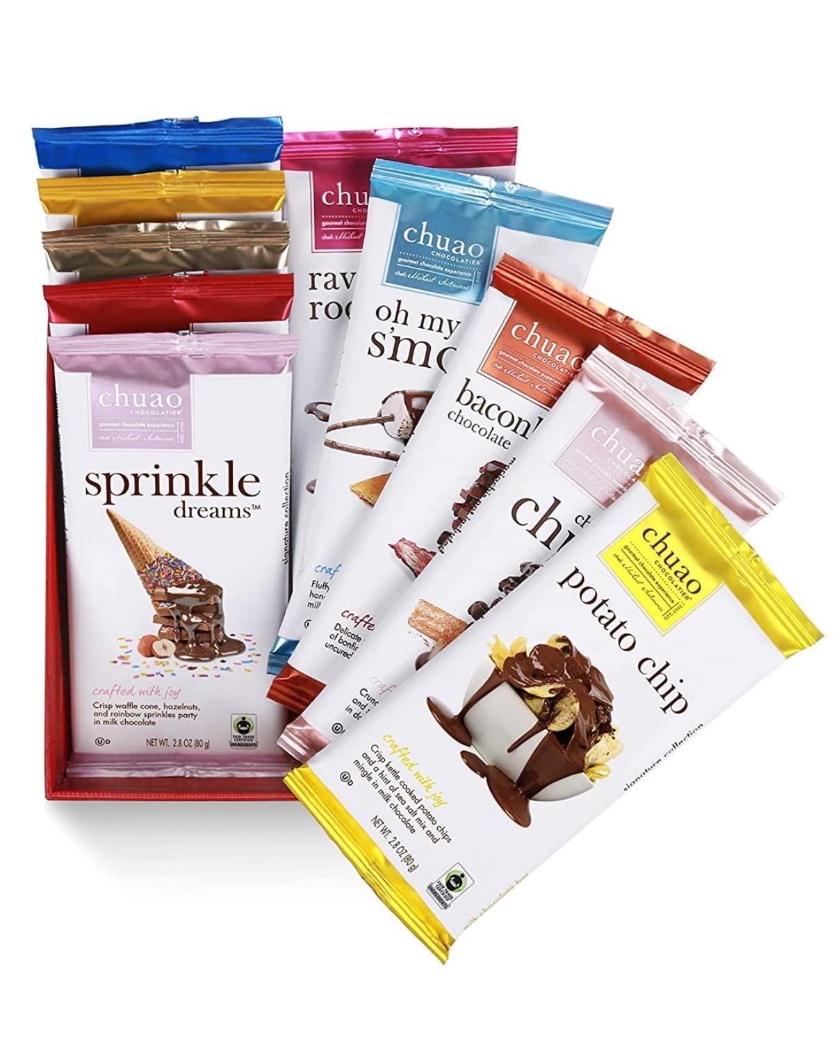 Chuao Chocolatier Chuao Chocolatier Gourmet Assorted Milk and Dark Chocolate Bar Gift Box | For Gift Baskets, Christmas, Valentines, Birthday, Care Package | 10 Ct