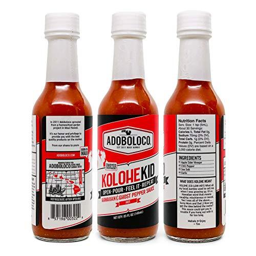 Adoboloco Adoboloco Hot Sauce Kolohekid Hawaiian Spicy Sauce (3-Pack) 5oz Hot Ghost Pepper Chili Sauce - Featured on Hot Ones!