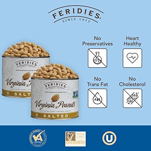 FERIDIES FERIDIES Salted Super Extra Large Virginia Peanuts 36oz Can (Pack 2)