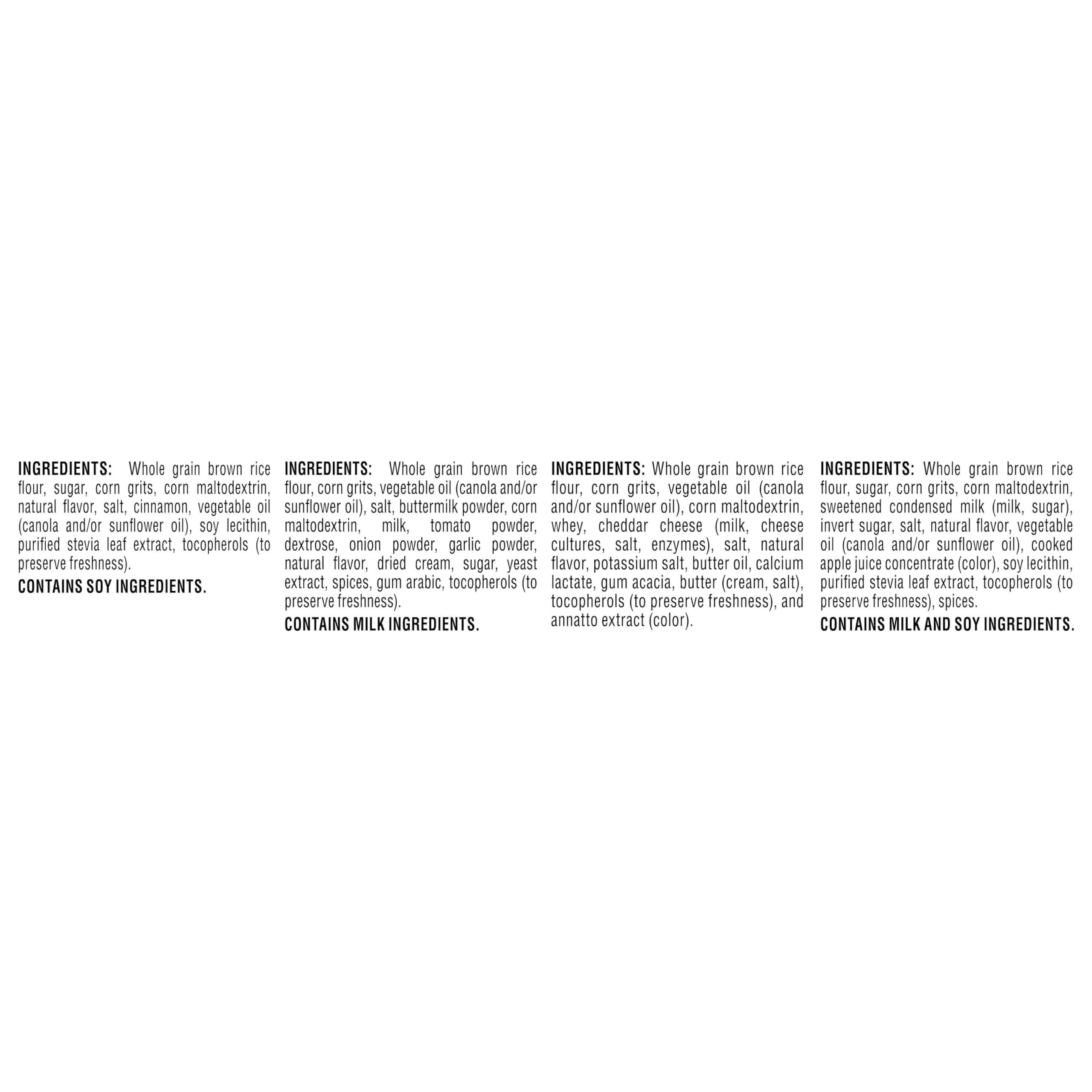 Quaker Quaker Rice Crisps, 4 Flavor Sweet and Savory Variety Mix, 15 count