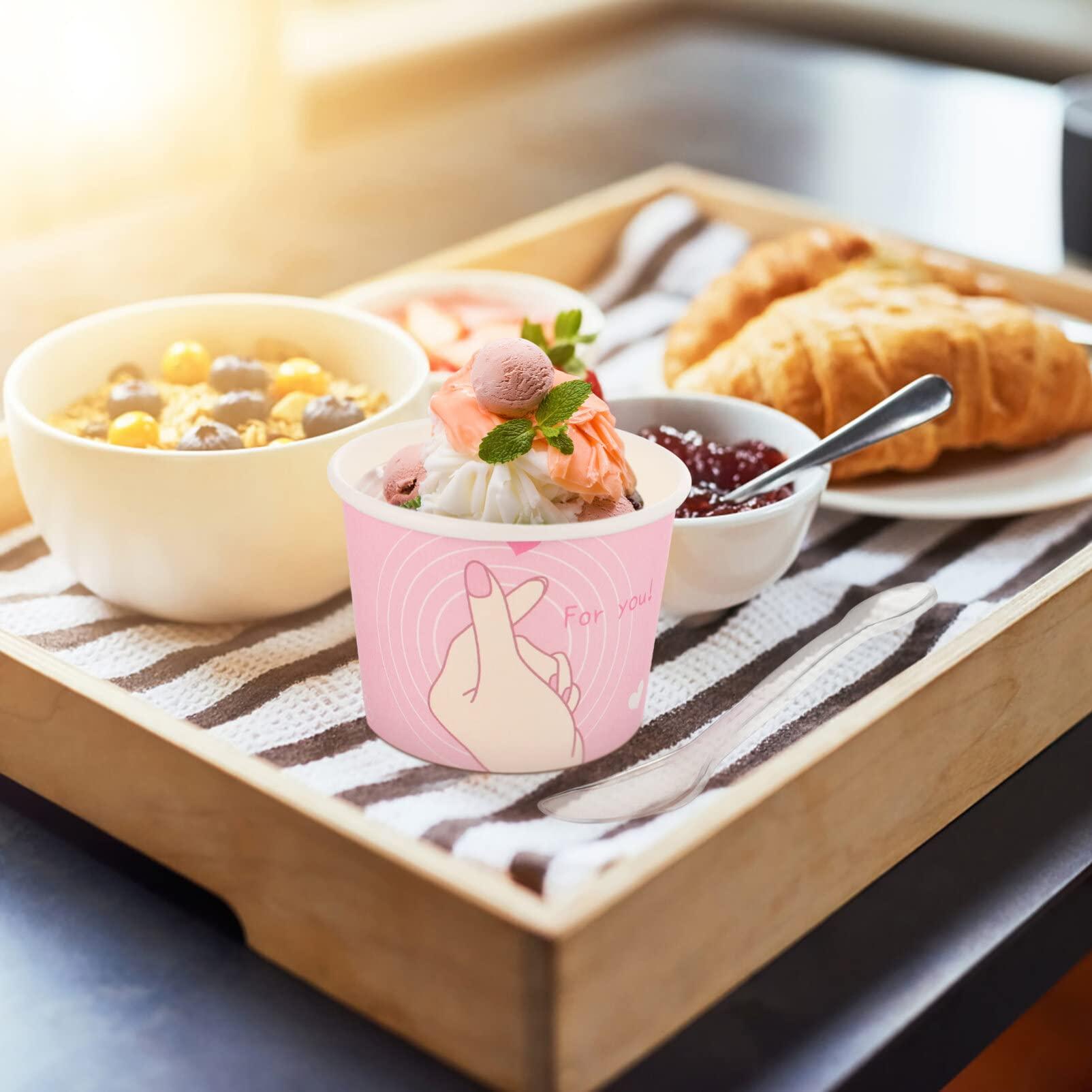 Healifty Healifty 1 Set ice cream cup snack cup ice cream dishes hot food cup tasting serving cups yogurt bowl ice cream bowls disposable outdoor party paper cup dessert plastic baking supplies