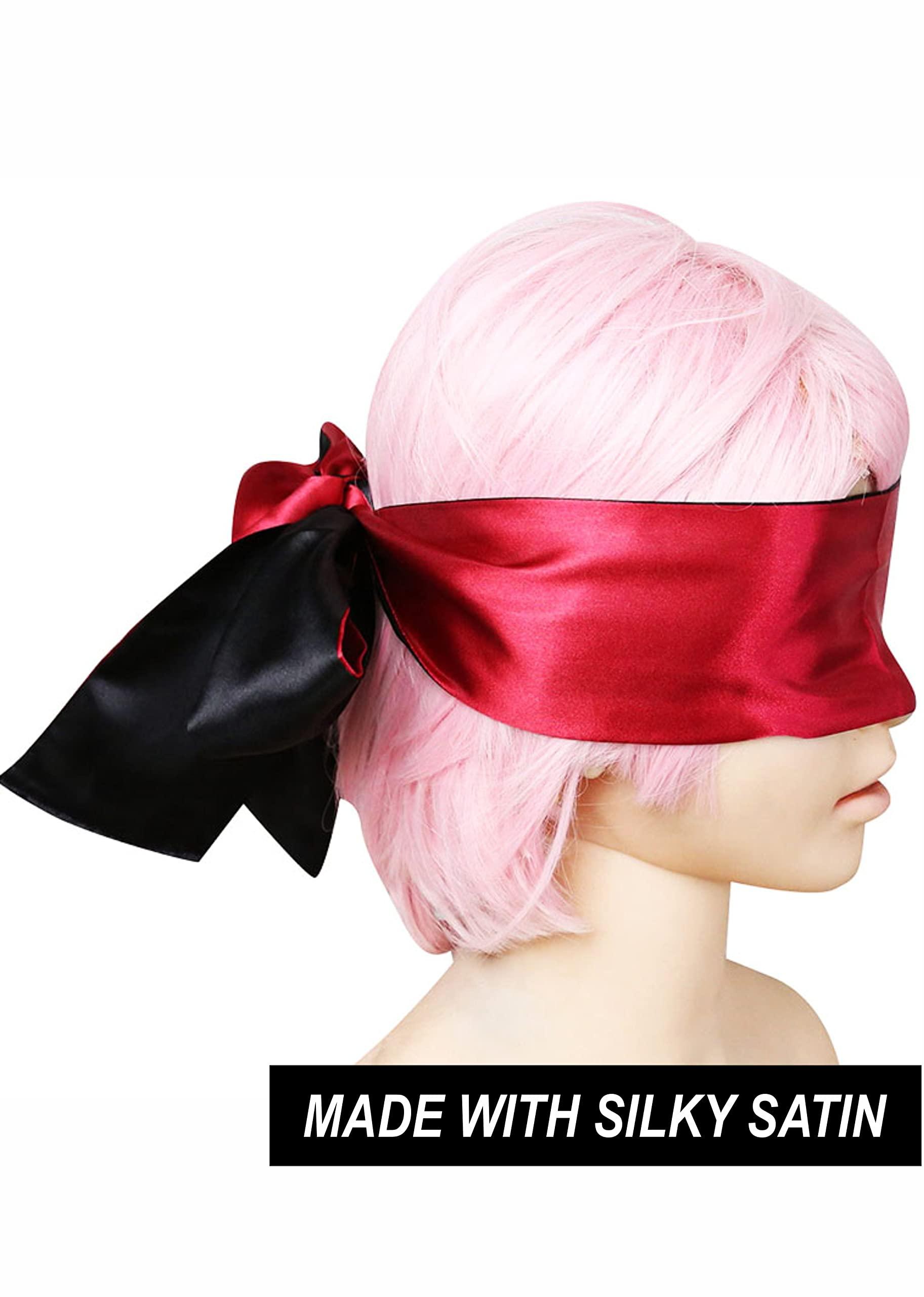 PASTOS Satin Eye Mask Sleep Mask - Red Blindfold Satin Eye Mask - Eye Blindfold Sleep Mask 59 Inch (59)