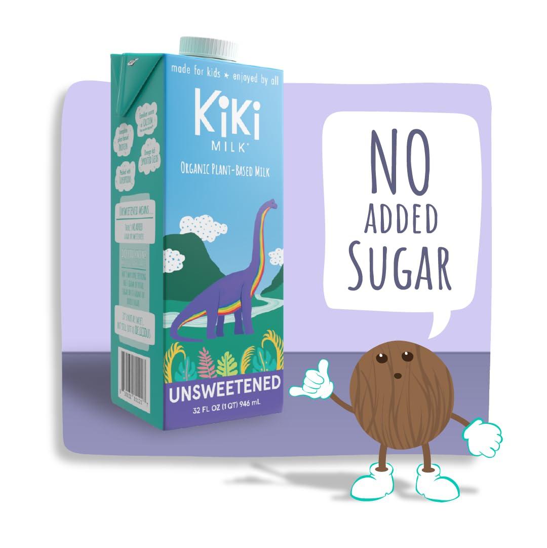 Kiki Milk Kiki Milk Plant Based Milk - Organic Unsweetened Kiki Milk - Calcium & Magnesium Source - Gluten Free, Gum Free, GMO Free, Dairy Free, Soy Free, Glyphosate Free - Shelf Stable - (32 oz Pack of 6) (Unsweetened)