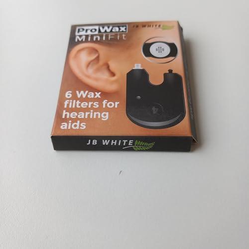 JB WHITE JB White - 6X Wax Guard for Oticon ProWax MiniFit Filter, Hearing Aid Supplies (1 Pack / 6 Pcs) Replacements Wax Filters for all MiniRITE Hearing Aid using miniFit Domes, Wax Guards Accessory