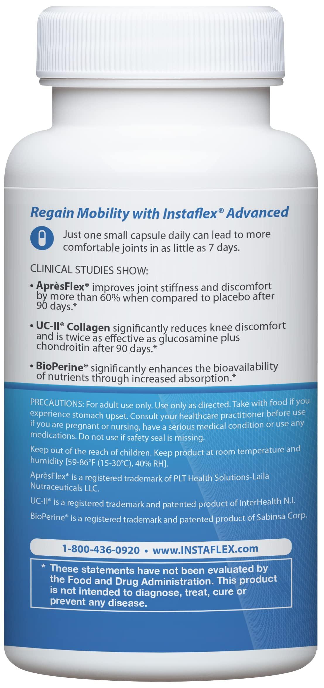 Instaflex Instaflex Advanced Joint Support Nutritional Supplement Capsule with Doctor Formulated Joint Relief Supplement, Featuring UC-II Collagen & 5 Other Joint Discomfort Fighting Ingredients, 60 Ct