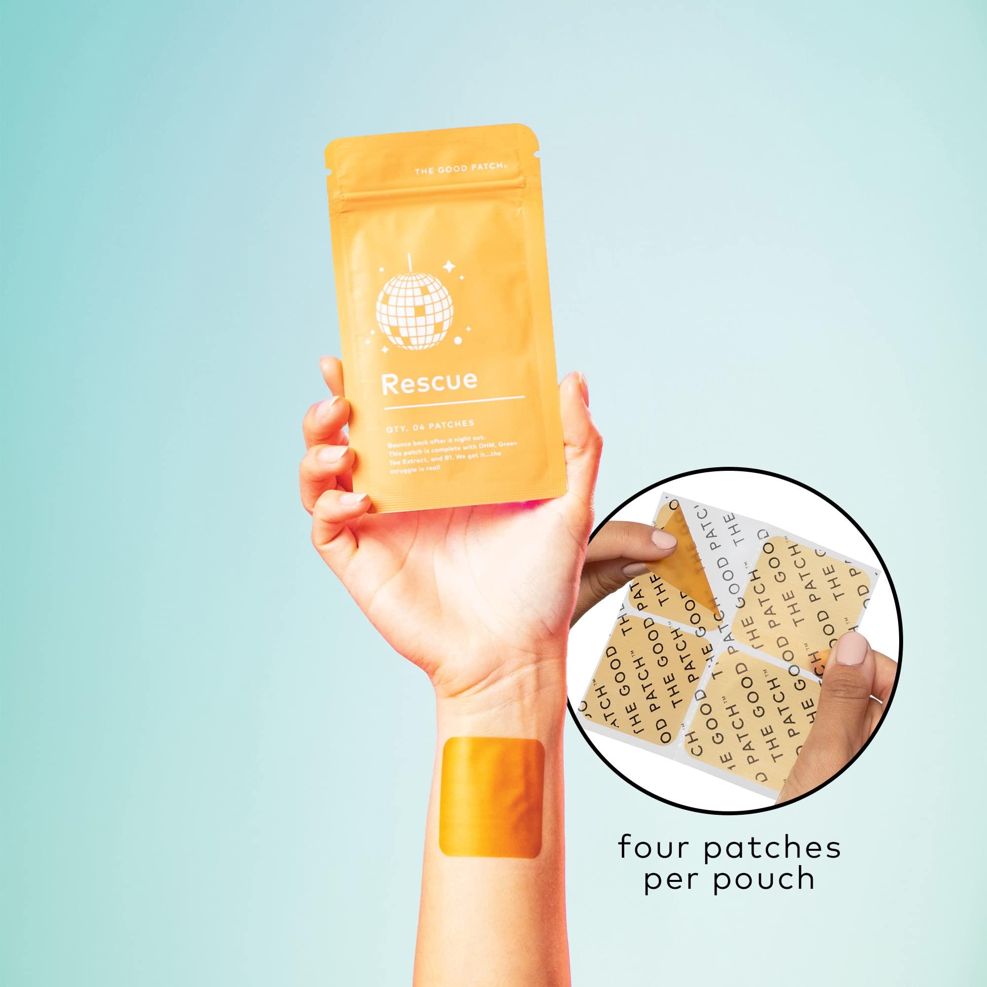 The Good Patch The Good Patch Rescue After Party Patch, Natural Patch with DHM, Vitamin B1, Green Tea, Plant Powered Wearable Wellness, Bounce back after a night out (16 Total Patches)