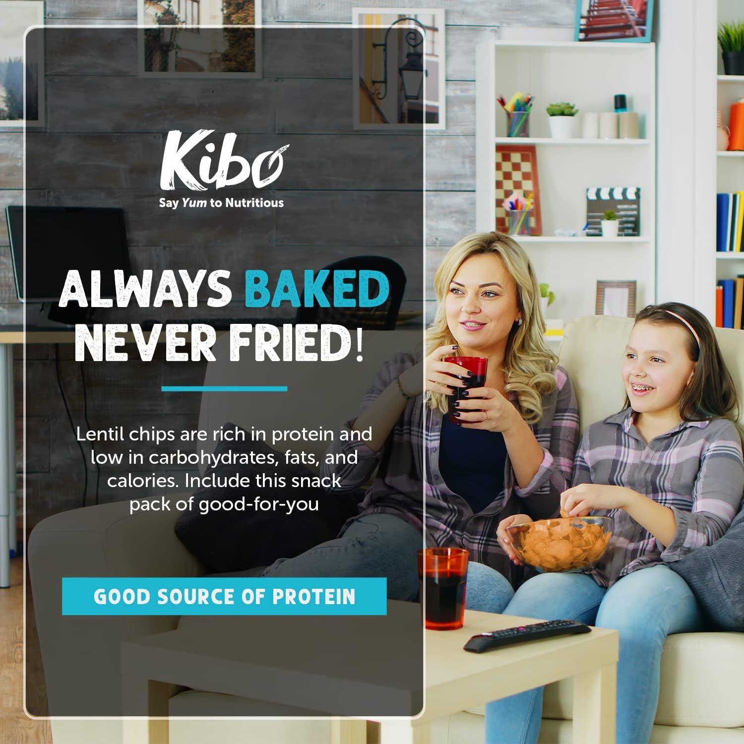 KIBO FOODS Kibo Lentil Chips Spicy Ranch - 6g Protein, Non-GMO, Vegan, Plant-based, Crispy and Non-Fried - Made with Real Veggies - 1 oz (Pack of 12)