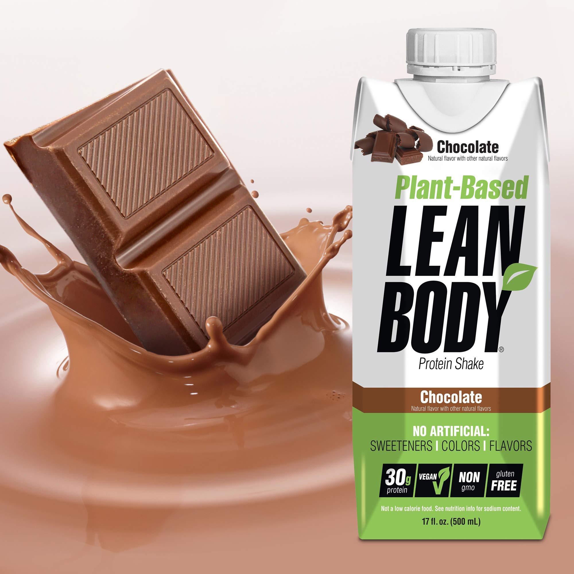 Labrada Lean Body Ready-to-Drink, Plant-Based Vegan Chocolate Protein Shake, 30g Protein, No Artificial Flavors, Sweeteners or Colors, Non GMO, Gluten Free, Premium Pea & Rice Blend (Pack of 12)