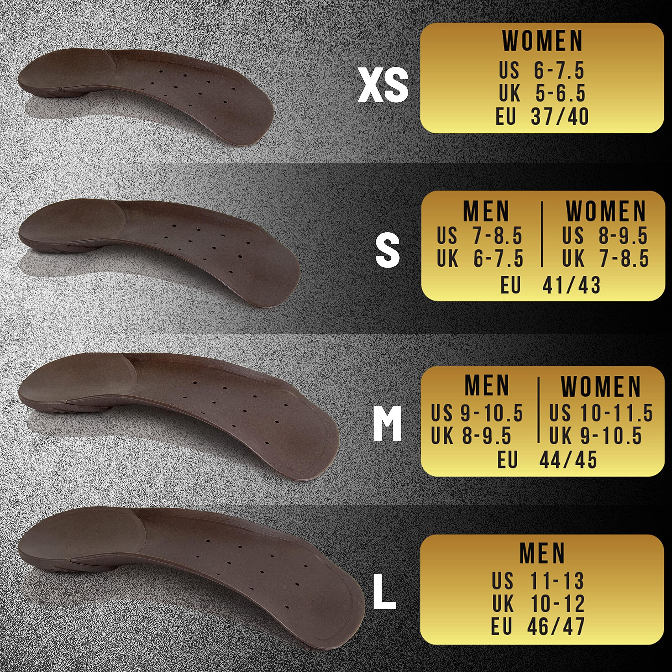 FOOTMATTERS FootMatters 3/4 Slim Orthotic Inserts – for Plantar Fasciitis Pain Relief –Insoles for Women and Men with Arch Support & Heel Cup (L – US Men 11-13)