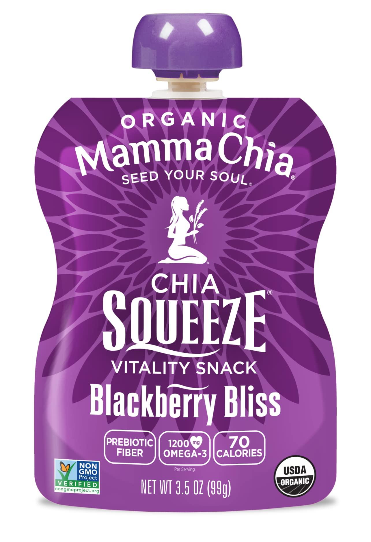 Mamma Chia Mamma Chia Blackberry Bliss Organic Squeeze Snack, Non GMO, Gluten Free, 3.5 Ounces (Pack Of 16)