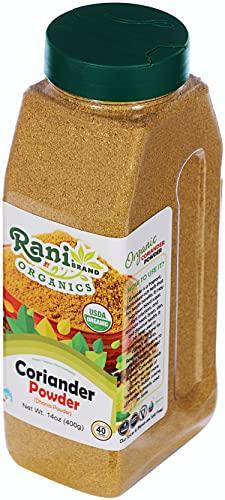 Rani Brand Authentic Indian Products Rani Organic Coriander Powder (Dhania Powder) 14oz (400g) PET Jar ~ All Natural | Vegan | Gluten Friendly | NON-GMO | Indian Origin | USDA Certified Organic