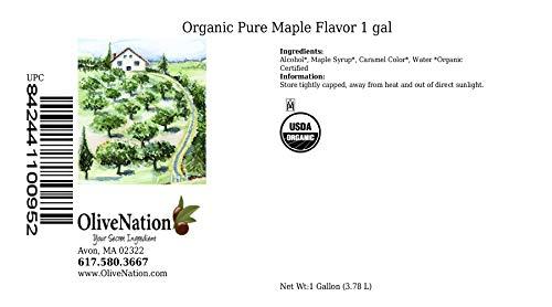 OLIVENATION Organic Maple Syrup Extract - PG Free - Non-GMO - Gluten Free - Kosher - Vegan - 128 ounces
