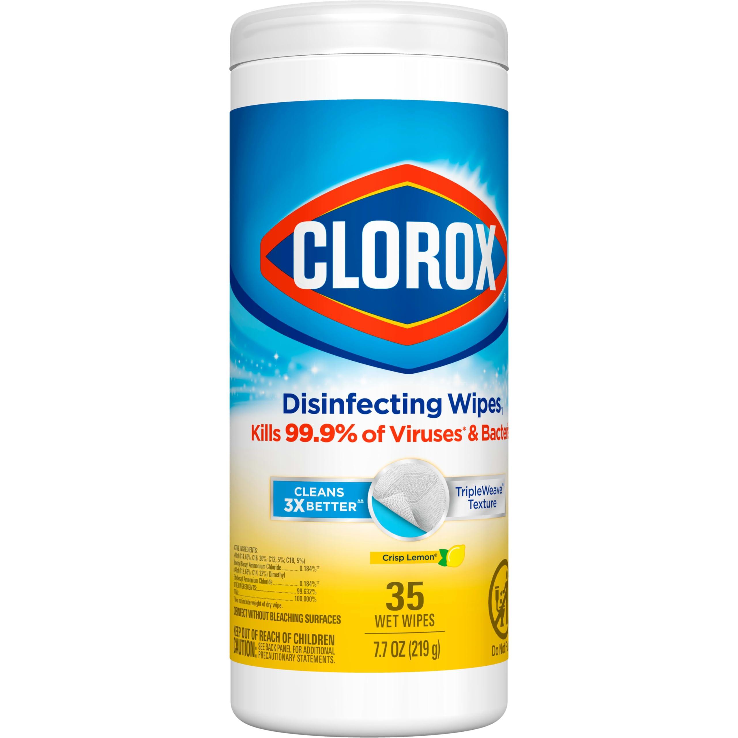 Clorox Clorox Disinfecting Wipes, Bleach Free Cleaning Wipes, Crisp Lemon, 35 Count (Package May Vary)