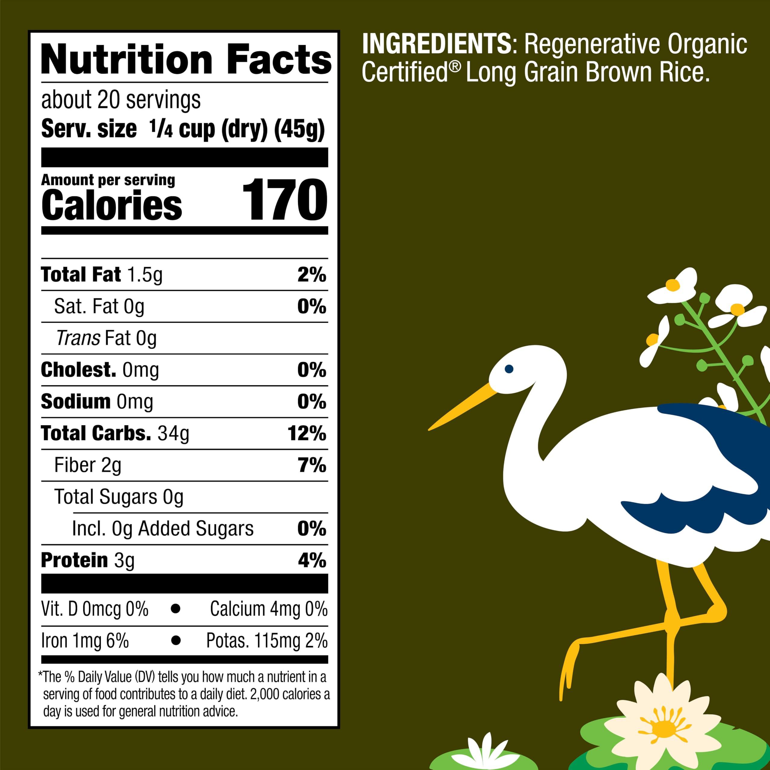 Lundberg Lundberg Brown Rice, Regenerative Organic Certified, 2-Pack Non-Sticky, Aromatic Long Grain Rice, Responsibly Grown in California, 32 Oz Ea