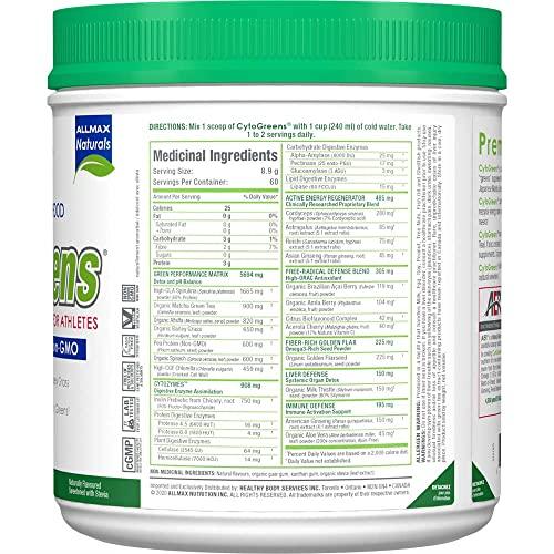 ALLMAX Nutrition ALLMAX Nutrition - Cytogreens Super Greens Powder, Infused with Spirulina, Spinach & Barley Grass, Supports Immune & Digestive Health, Gluten Free & Vegan, 60 Servings (Acai Berry Green Tea)