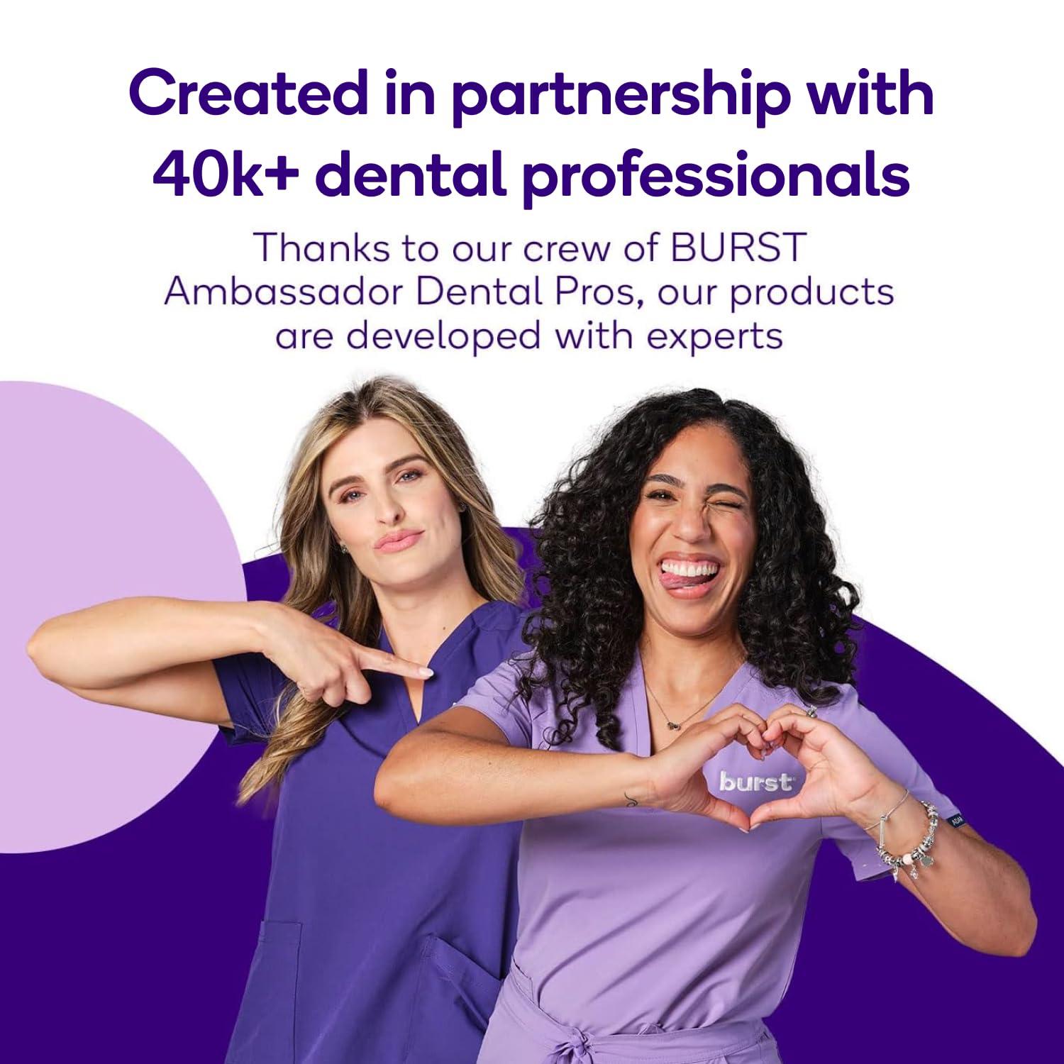 Burst BURST Pro Sonic Electric Toothbrush Genuine Replacement Heads (Cobalt Blue/3 Pack) | Soft Bristles for Deep Clean, Stain & Plaque Removal