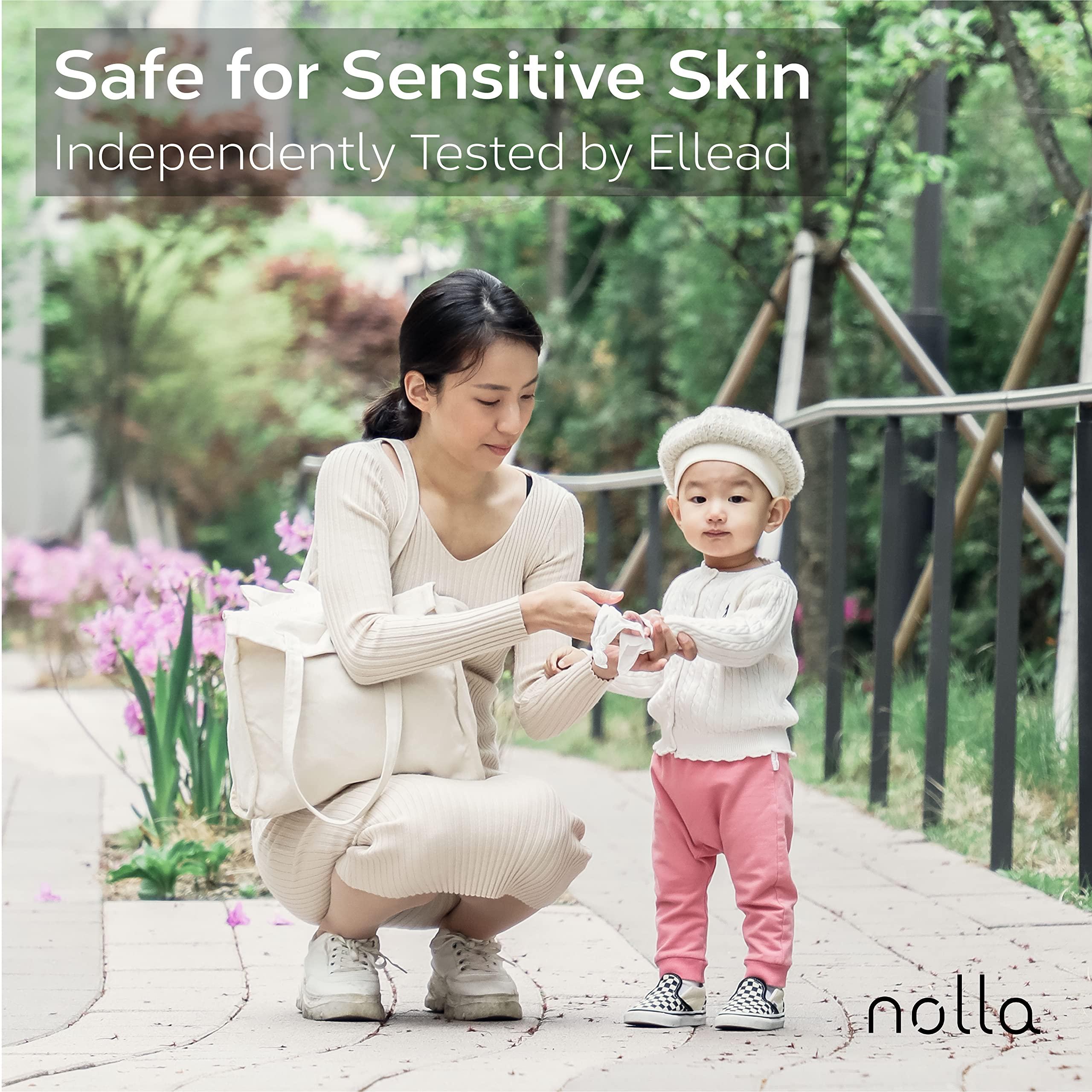 Nolla Nolla Flushable Wipes | 100% Plant-Based and Biodegradable - Soft, Unscented + Soothing Aloe and Vitamin E - For Adults and Kids (60 Count)