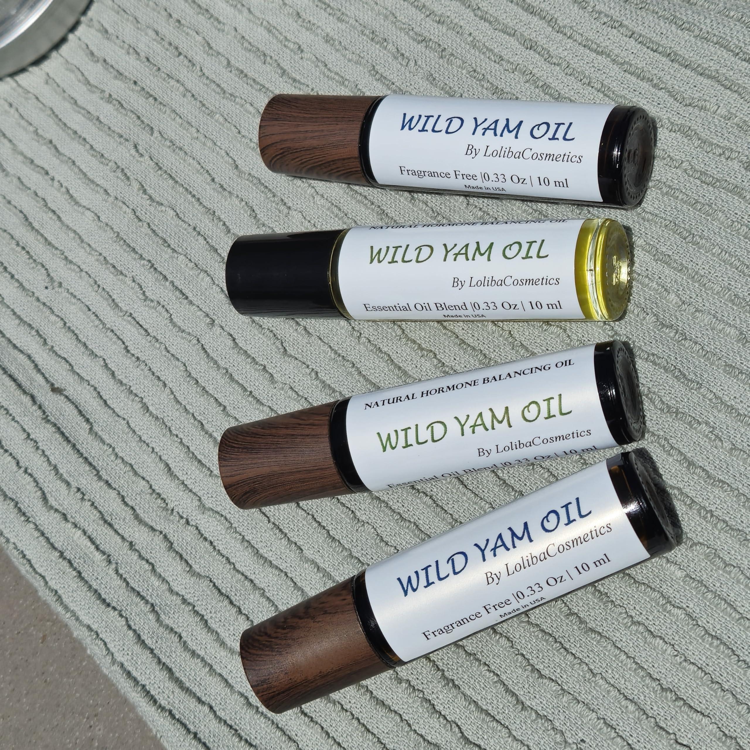 LOLIBA Wild Yam Oil, 10ML Roller Bottle, Wild Yam Cream, Natural Balancing Oil (10 Millimeters, Essential Oils) PMS, HotFlashes