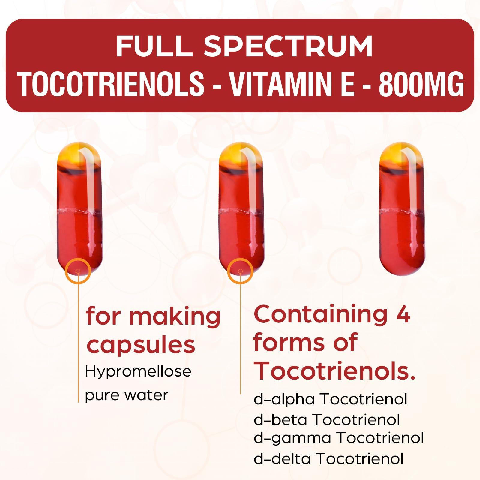 Kroppssund Tocotrienol Supplement Full Spectrum, Cutting-edge Fusion Technology, Tocotrienol Vitamin E-Tocotrienols 800mg,Powerful Antioxidant,Cardiovascular,Highest Absorption Rate - 60 Liquid-Filled Capsules