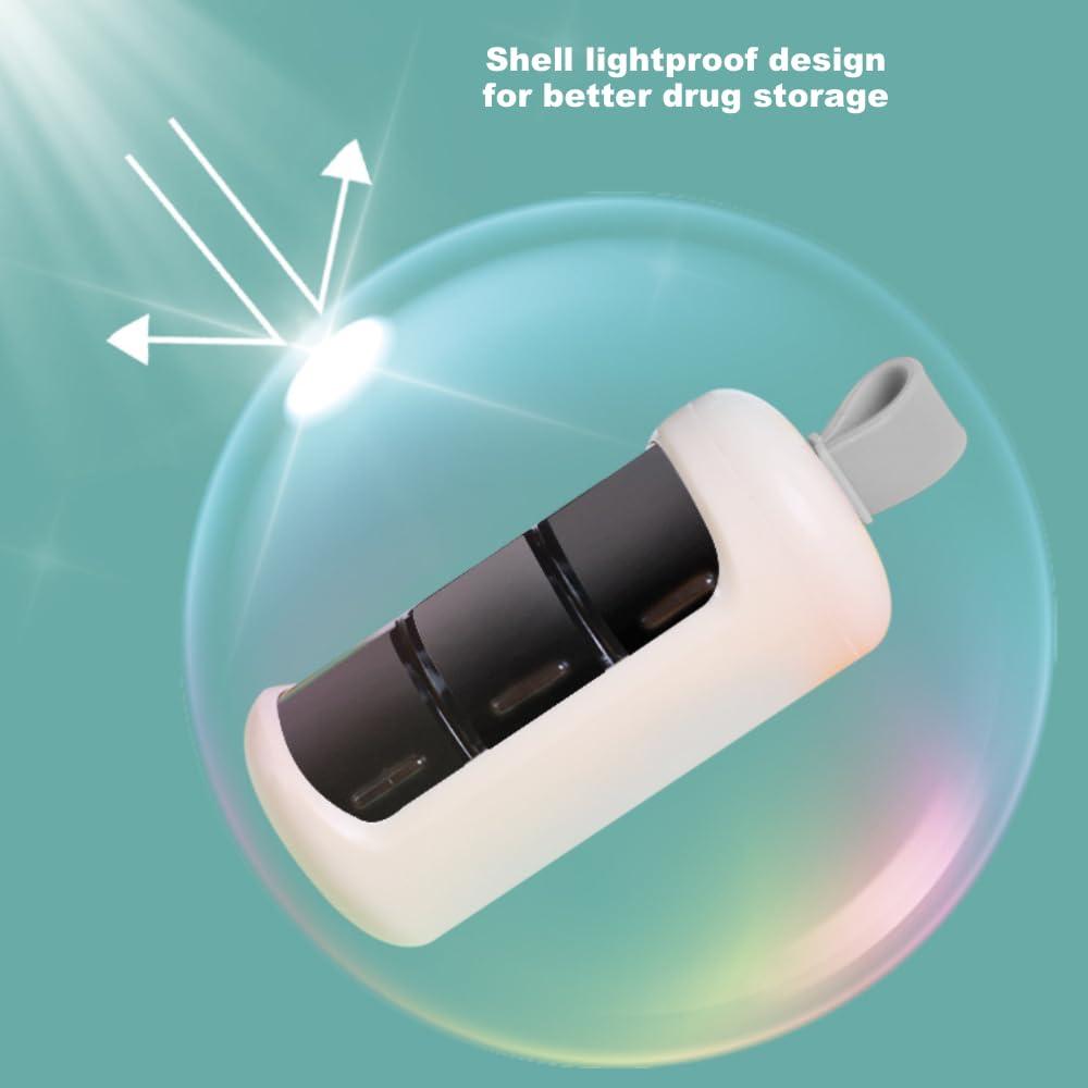 PoChy Daily Pill and Vitamin Container, Portable Pill Box,Travel Pill Organizer, Daily Pill Case Holder to Medication, Supplements, Small Medicine Box Prefect as a Gift, for Office, Trip, Gym