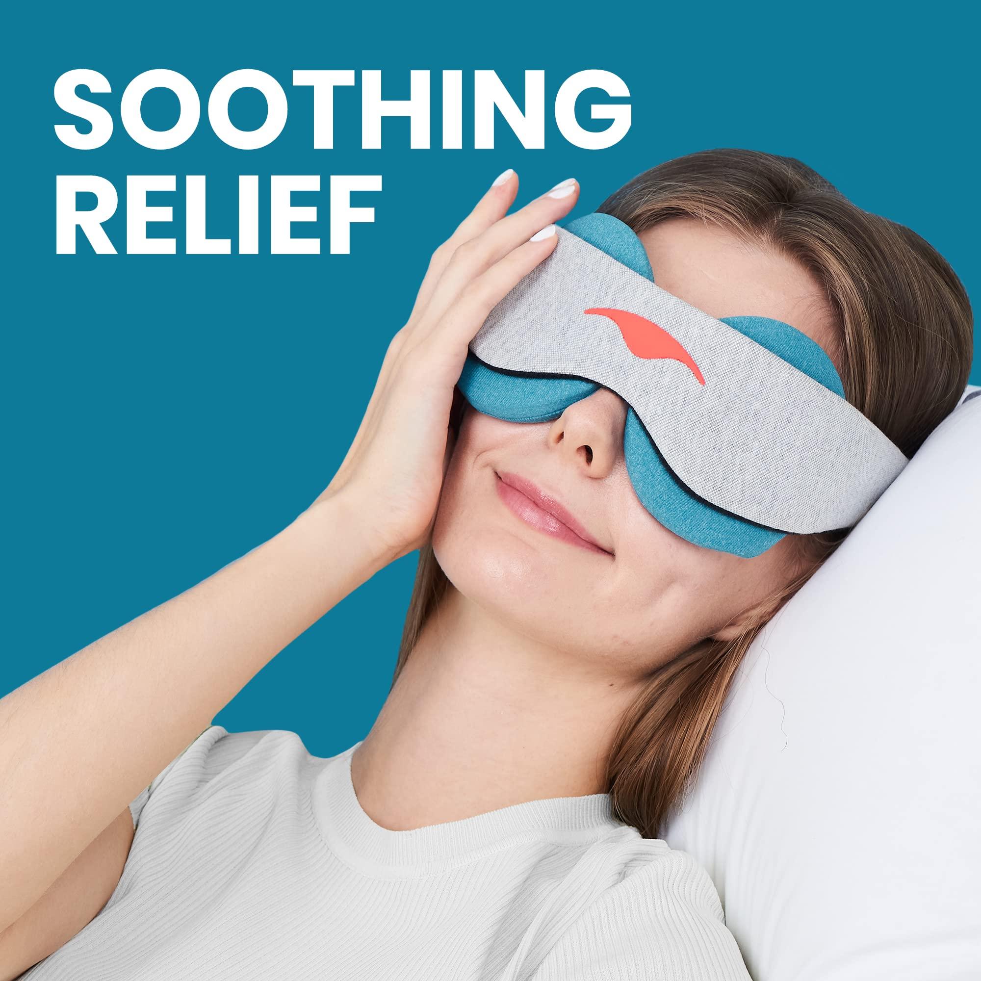 Manta Sleep Manta Cool Sleep Mask - Blackout Cooling Eye Mask with Zero Eye Pressure, Ceramic Cooling Beads Sleeping Mask for Migraine Headaches, Sleeping, Allergies, Puffy Eyes & Sinus Relief