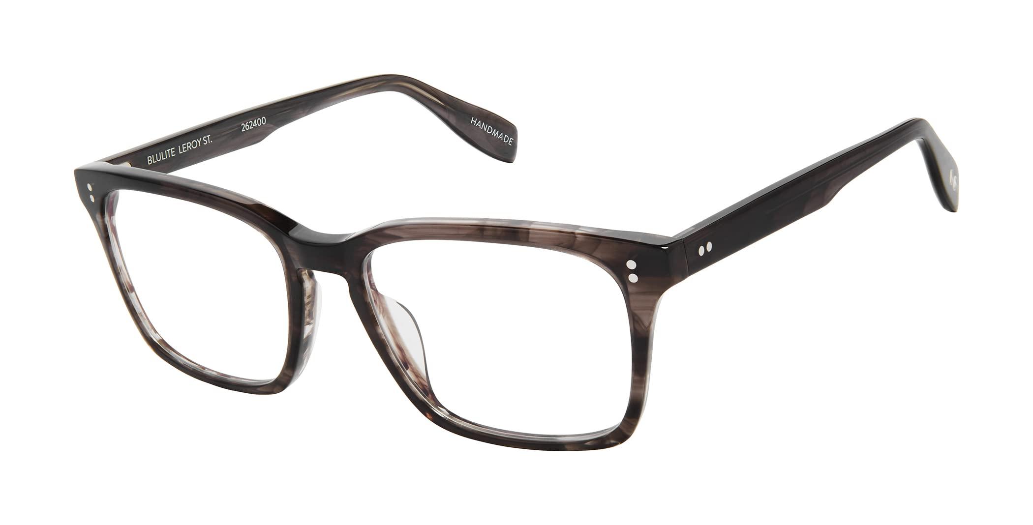 Scojo New York Scojo New York Leroy Street Blue Light Reading Glasses, Handmade Scratch Resistant Readers for Women and Men, Grey Smoke - 0.00x