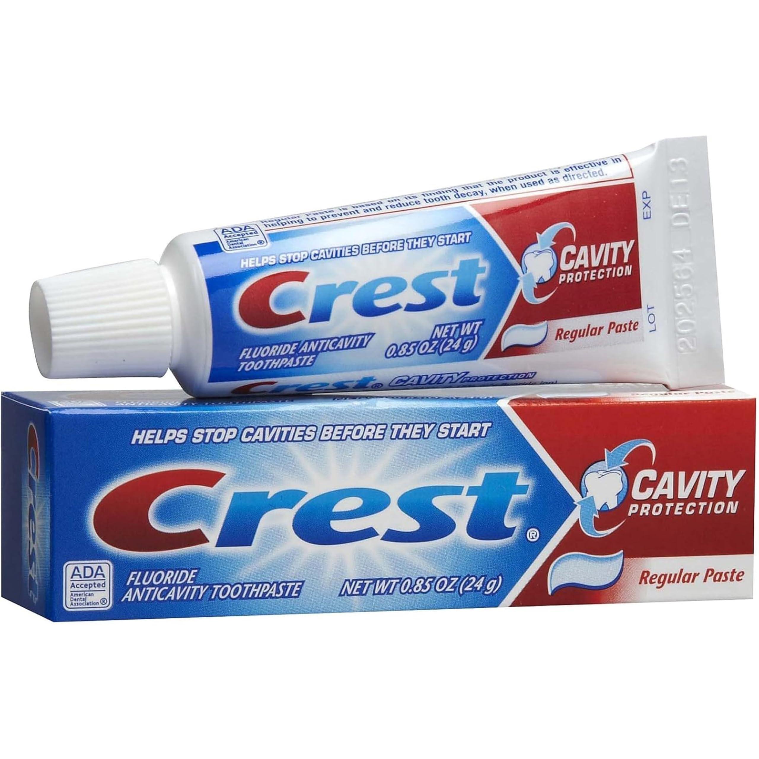 Crest Crest Cavity Protection Regular Toothpaste, Travel Size .85 oz. (24g) - Pack of 8