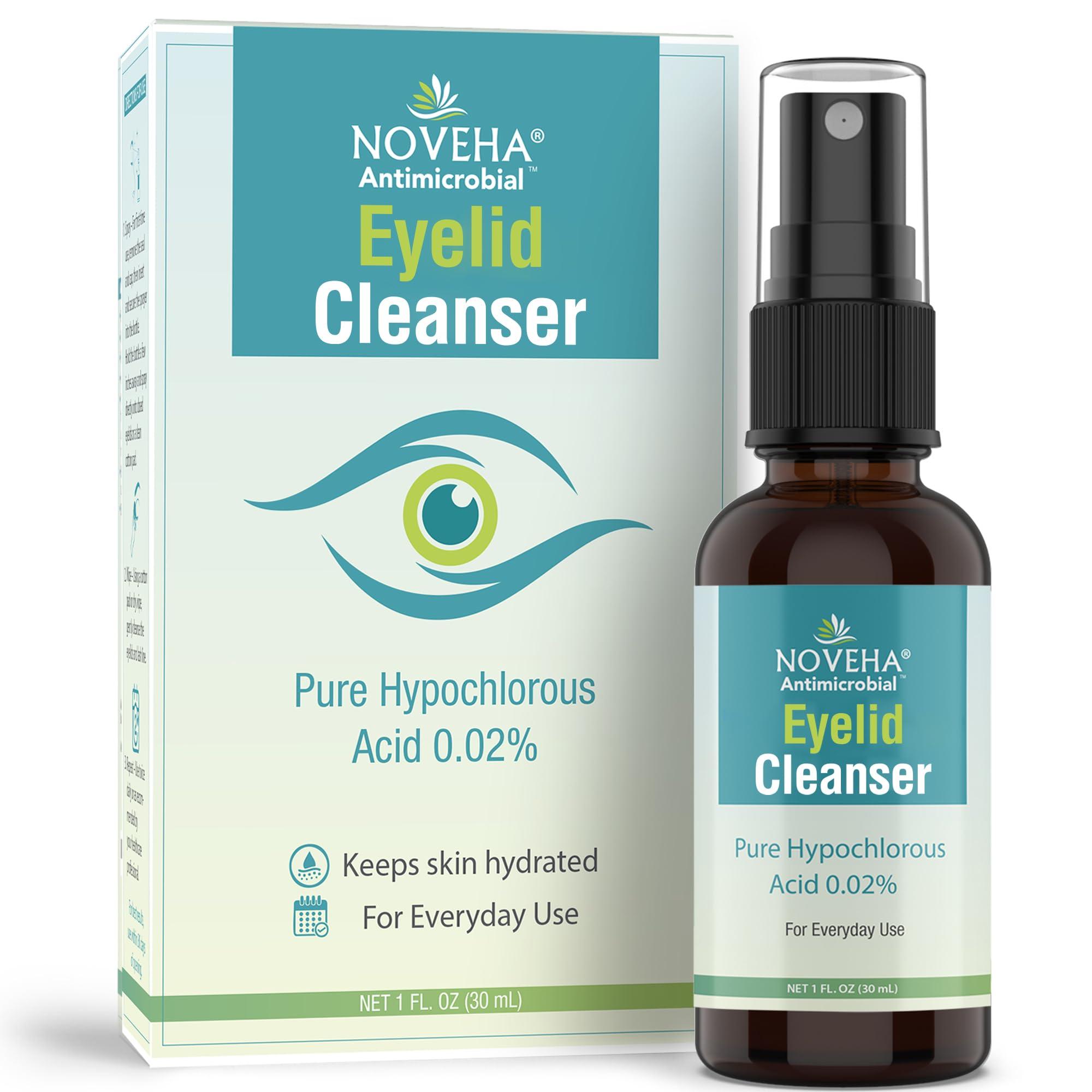 NOVEHA NOVEHA Eyelid Cleanser | Stye Eye Treatment | Eye Lid Cleaning | Dry Eye Relief | Fast Acting Soothing Eyelid Cleansing Formula | Pure and Gentle Lash Hypochlorous Acid Eyelid Spray (1oz - 1 Pack)