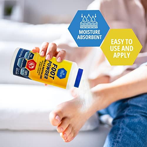 MED PRIDE MED PRIDE Premium Foot Powder For Moisture Control - Hypoallergenic, 100% Talc-Free Foot Cooling Powder To Reduce Odors And Absorb Sweat & Excess Moisture- Shoe & Foot Odor Eliminator Powder- 6oz