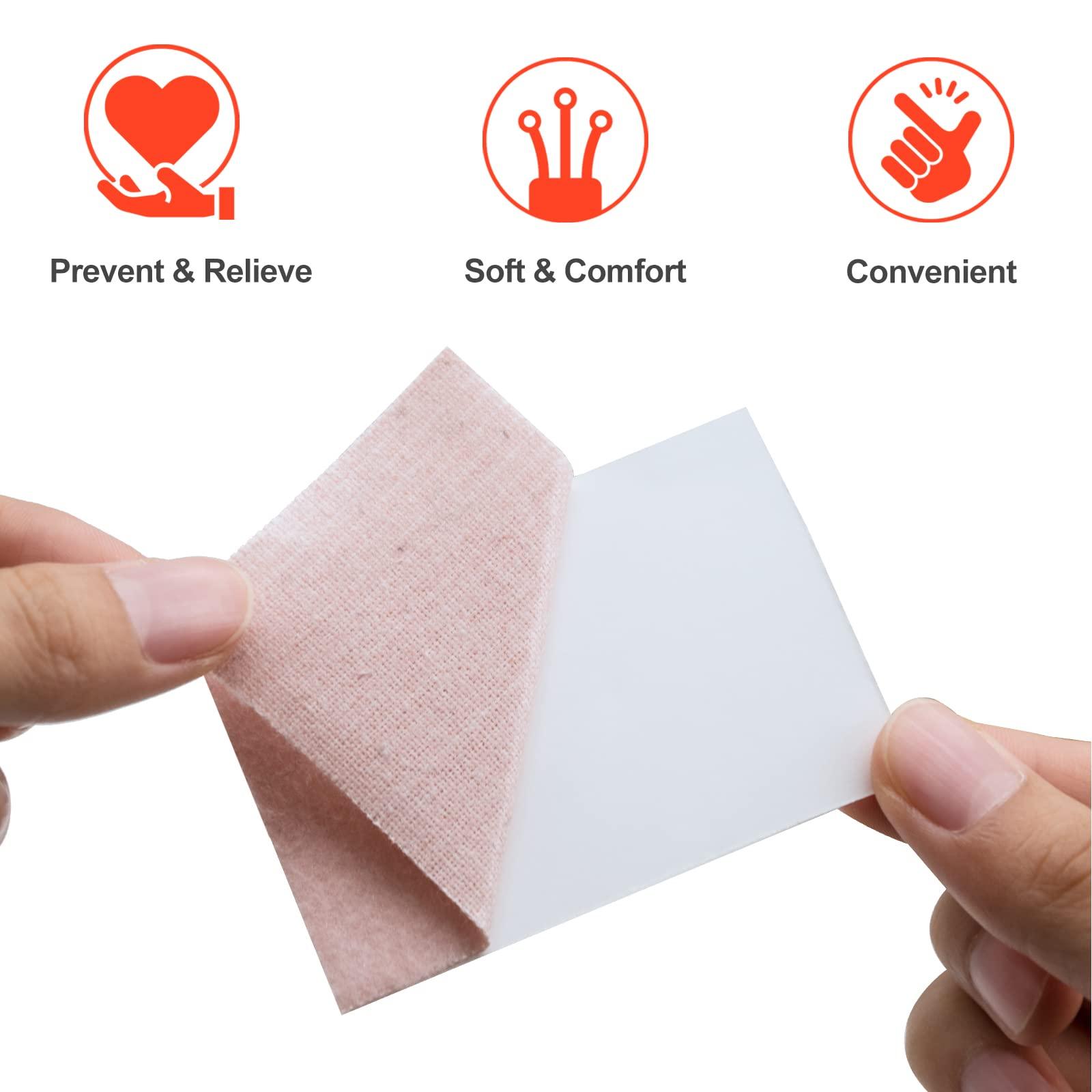 Sumifun Moleskin Padding Blister Tape for Feet - Sumifun 25 Sheets Moleskin Pads for Blisters Adhesive Mole Skin Patch Blister Prevention Blister Pads for Feet, Heels and Toes, Calluses, Reduce Friction Pain