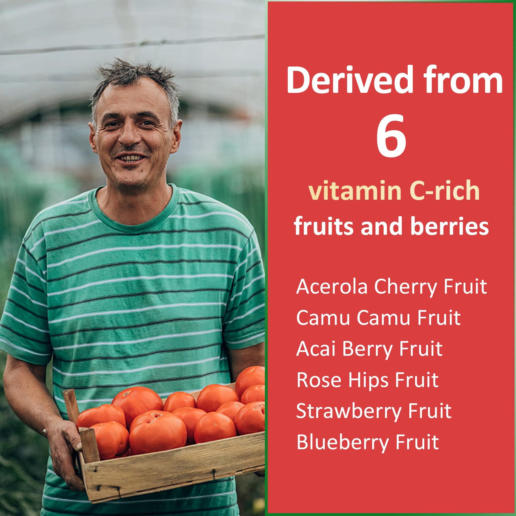 NextDia Whole Food Vitamin C Gummies for Adults & Kids, Zero Sugar, Natural Antioxidants, Bioflavonoids, Organic Vitamin C Supplement for Immune & Collagen Support, High Absorption, Vegan, Chewable, 60 Cts