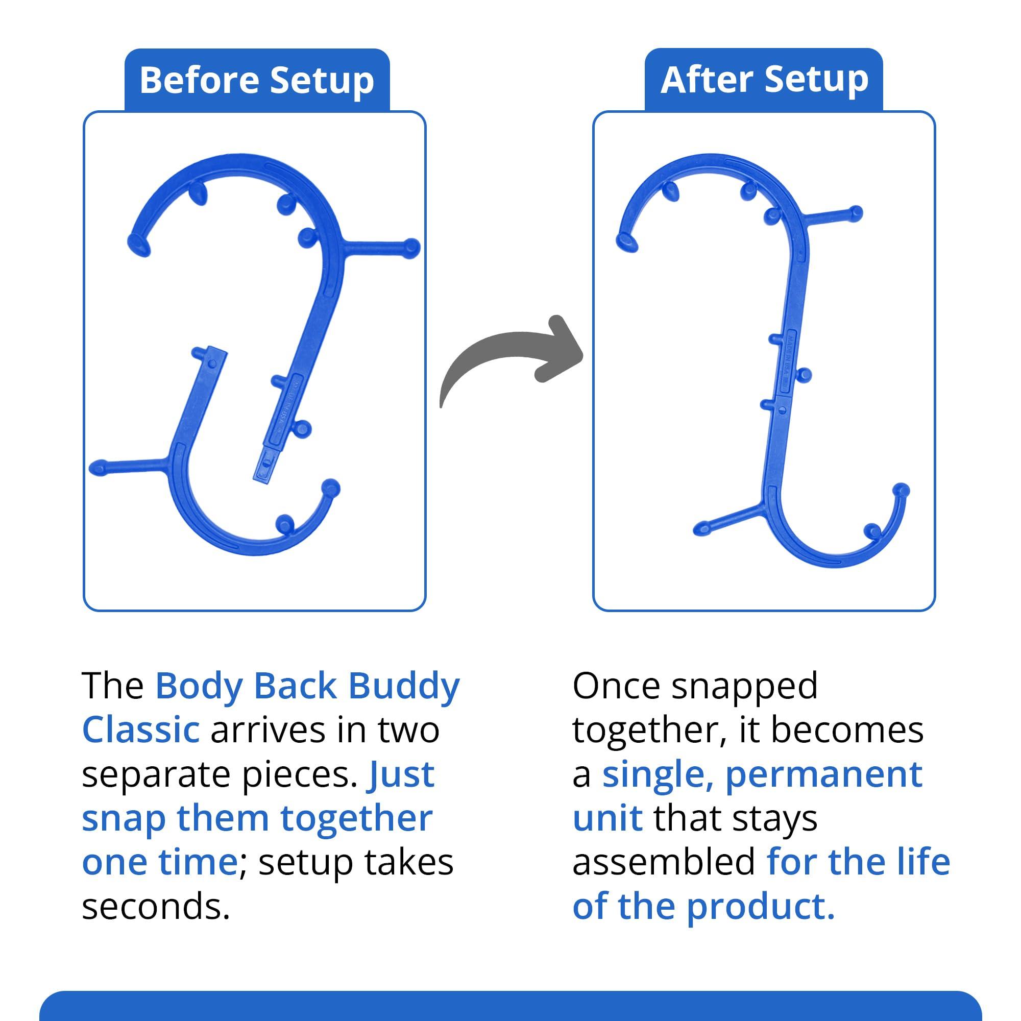Body Back Body Back Buddy Classic USA Made Handheld Full Body Massage Cane Pressure & Trigger Point Massage Tool for Deep Tissue Pain Relief - Dual Massage Hooks for Back, Shoulder, Neck. Manual Back Massager