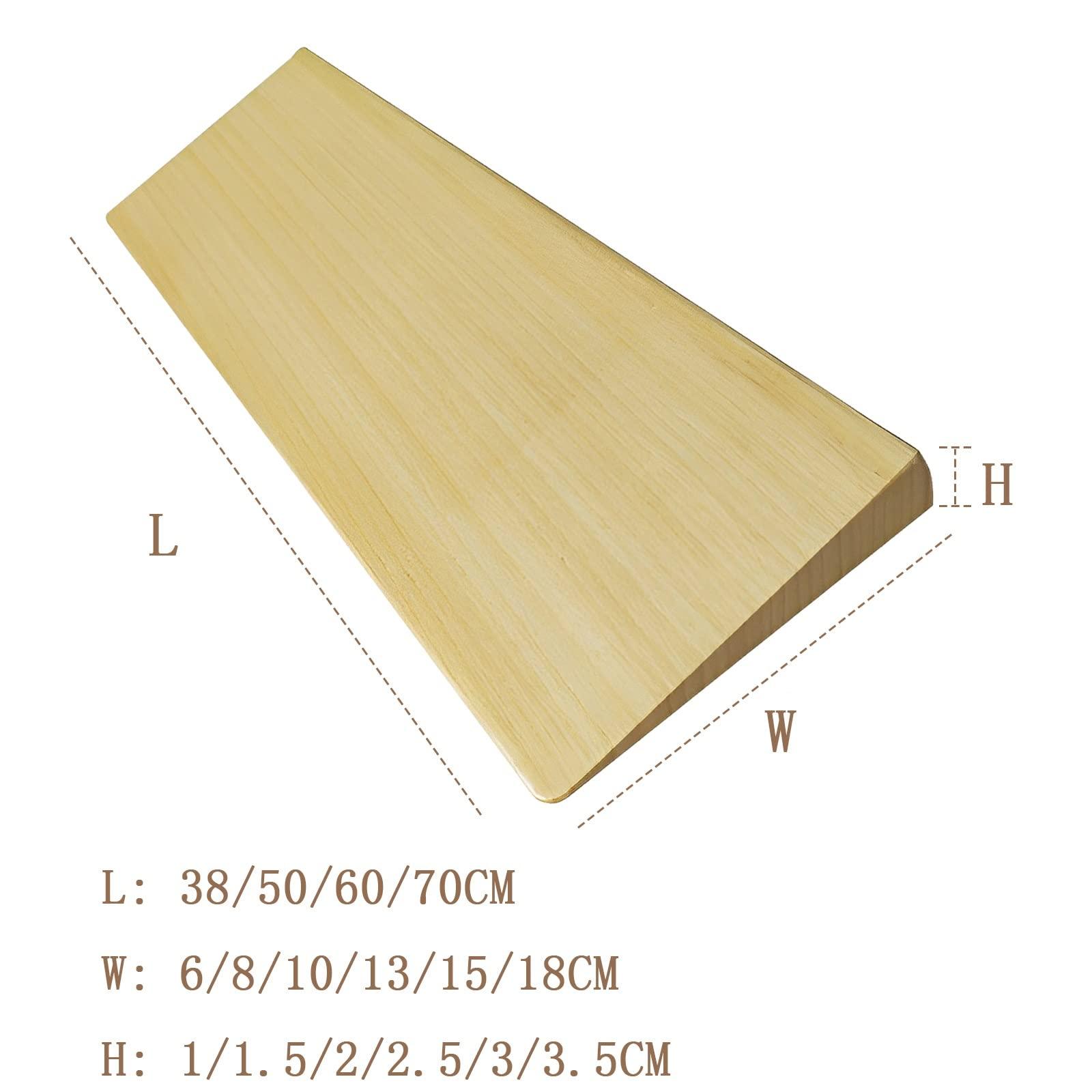 IDEAX Solid Wood Ramps Threshold Ramp Indoor Entry Transitions Slope Step Ramp Suitable for Elderly Disabled Seniors Wheelchair, Doors, Bathrooms, Steps, Stairs Kerb Ramp(60 * 8 * 1.5cm)