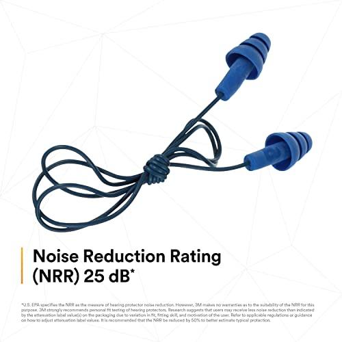 3M 3M E-A-R UltraFit Earplugs 340-4007, Metal Detectable, Corded, Poly Bag, 400 Pair/Case