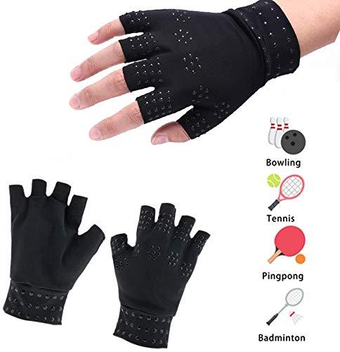 Chargen Chargen Arthritis Gloves Compression Gloves Fingerless Gloves Magnetic Anti-Arthritis Therapeutic Therapy Fingerless Gloves Relief Hand Pain Relief Heal Joints Relief (Black) 8*4*0.3