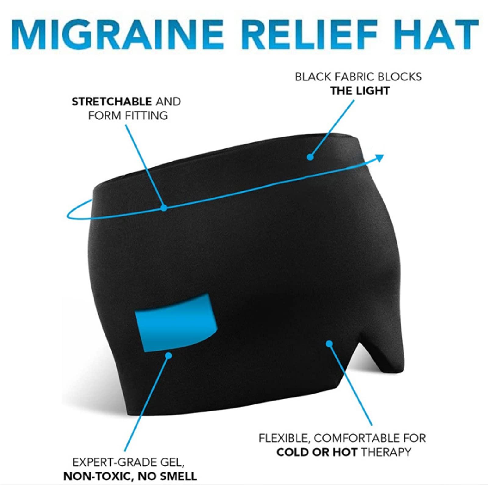 EEUK Migraine Ice Head Wrap Compression, Headache and Migraine Relief Cap a Headache Ice Mask or Hat Strechable Cold Hot Therapy for Tension Relief, Puffy Eyes, Sinus&Stress Relief(Color:Pink)