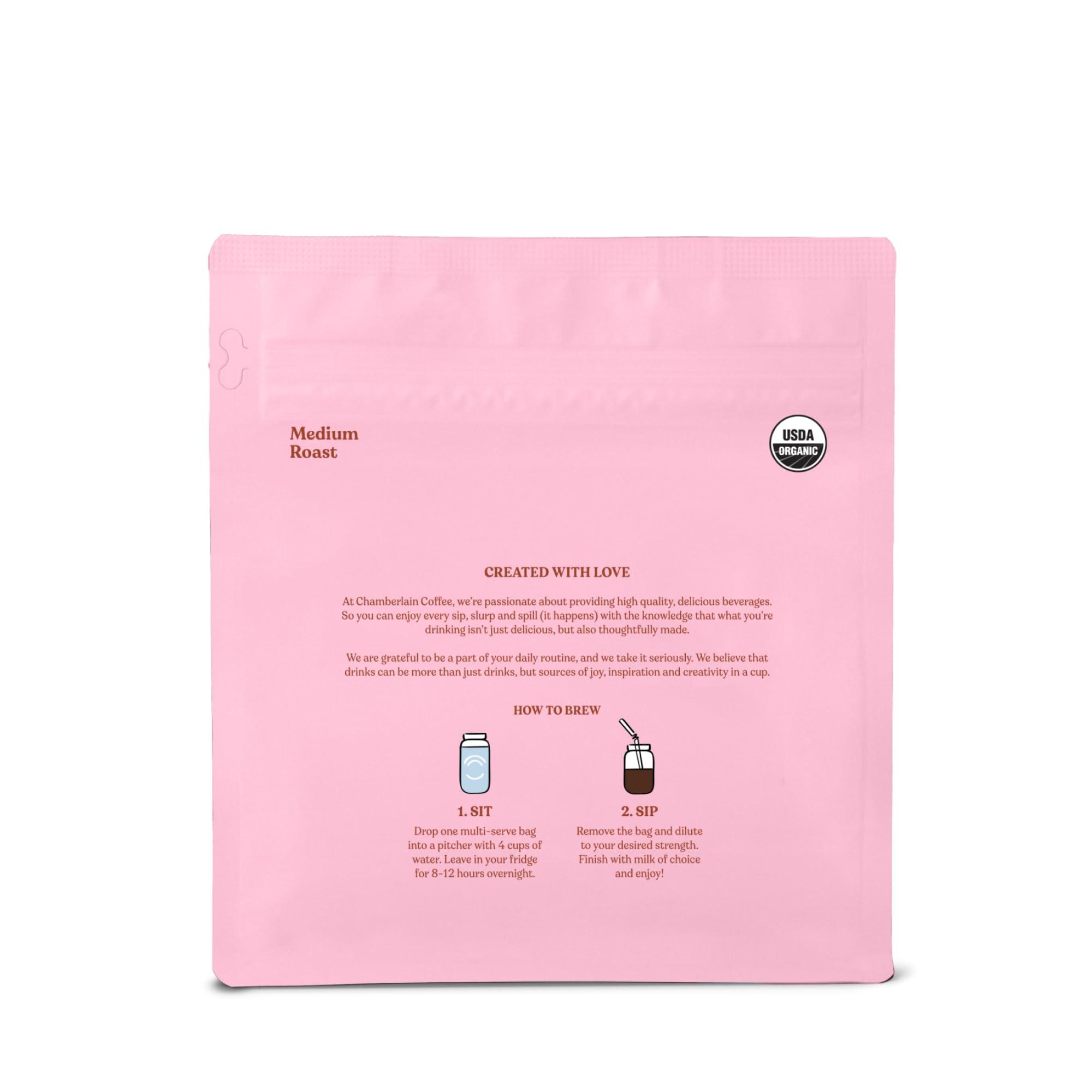 Chamberlain Coffee Chamberlain Coffee Fluffy Lamb Vanilla Cold Brew Bags - XL Cold Brew Bags - Premeasured, Ready to Brew, Cold Brew Coffee Packs - Contains 4 XL Cold Brew Bags, Makes 4 Cups of Coffee Per Bag
