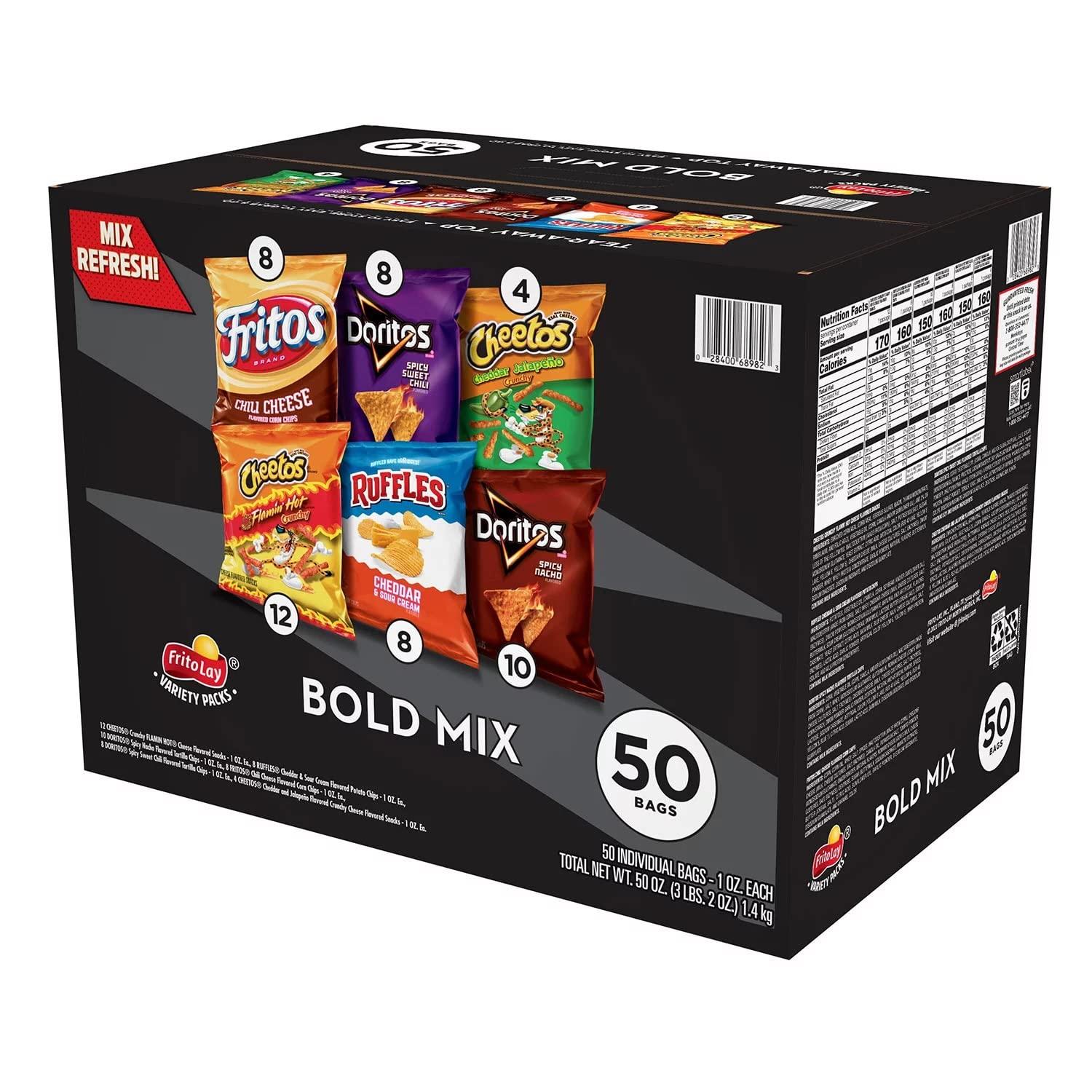 Frito Lay Frito Lay Bold Mix Variety Pack Chips (50 Count)