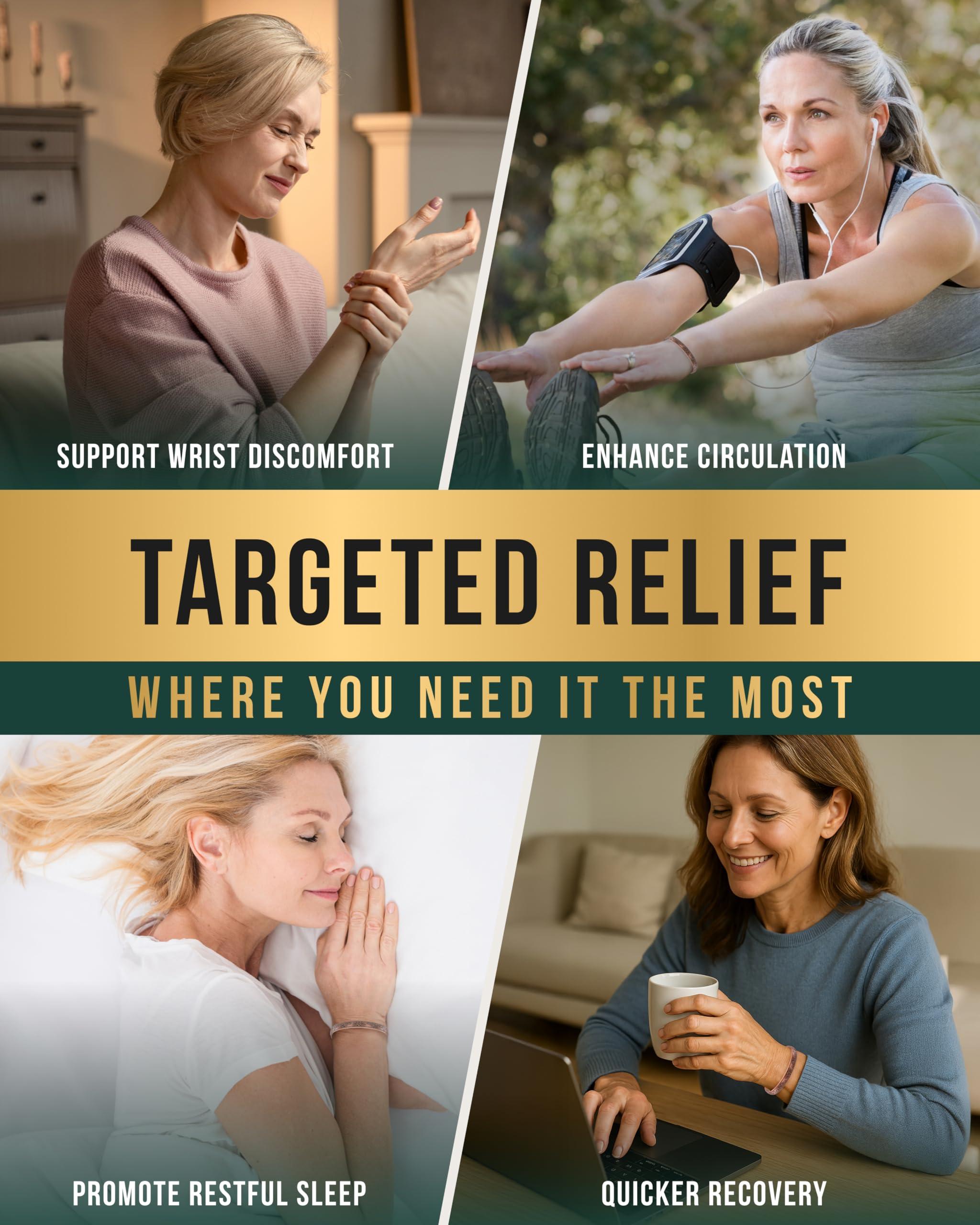 MagnetRX MagnetRX Women\'s Copper Bracelet Effective 99.9% Pure Copper Magnetic Bracelets for Women Adjustable Womens Copper Cuff Bracelet Bangle (Floral Style)