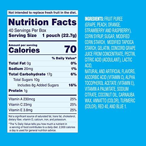 Welch's Welch\'s Fruit Snacks, Mixed Fruit, Gluten Free, Bulk Pack, Individual Single Serve Bags, 0.8 oz (Pack of 40)