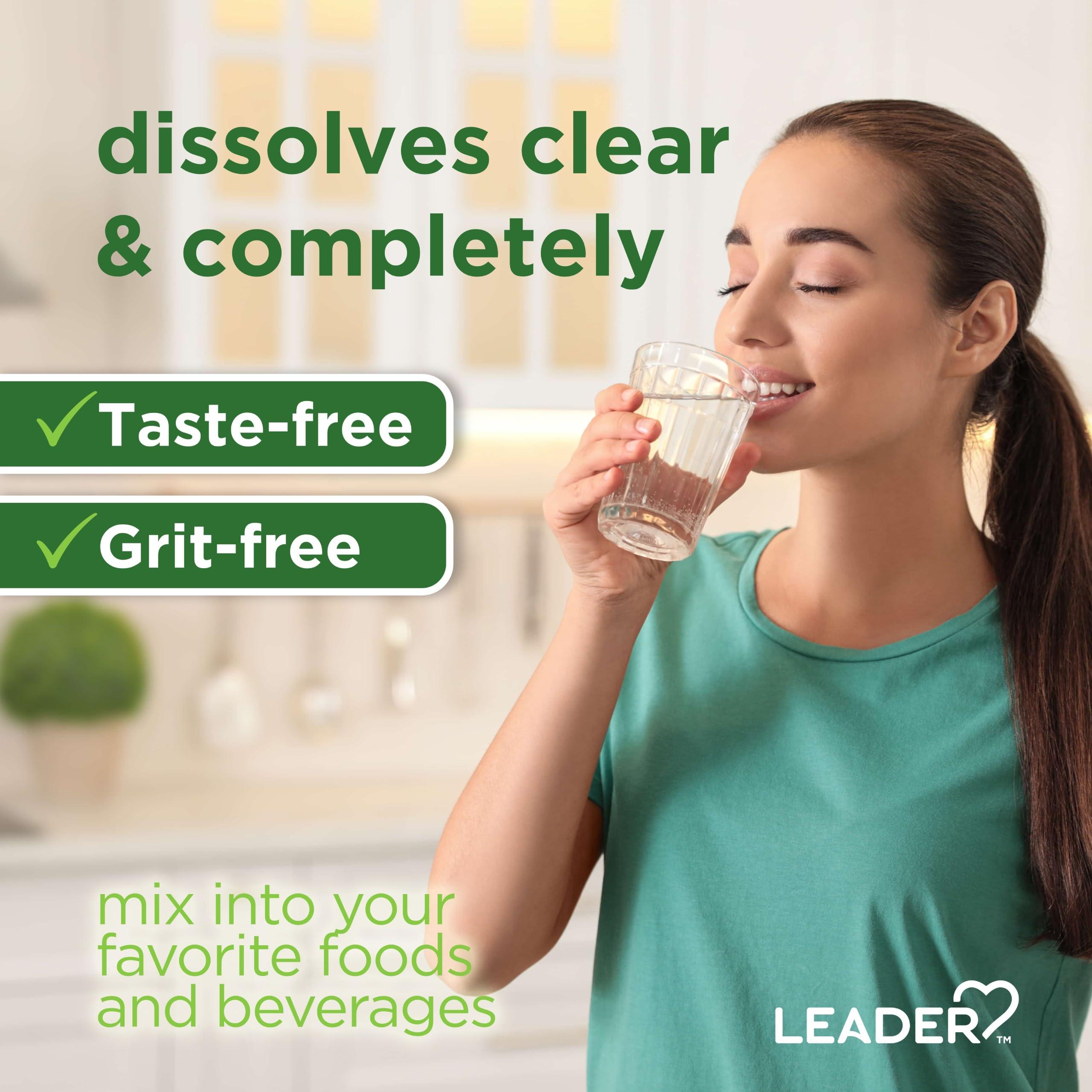 Leader Leader Prebiotic Fiber Supplement Powder for Digestive Health, 100% Natural Daily Fiber Powder, Sugar-Free, Taste-Free, Gluten Free, Non-GMO, Unflavored, 62 Servings (8.7 OZ) (Pack of 1)