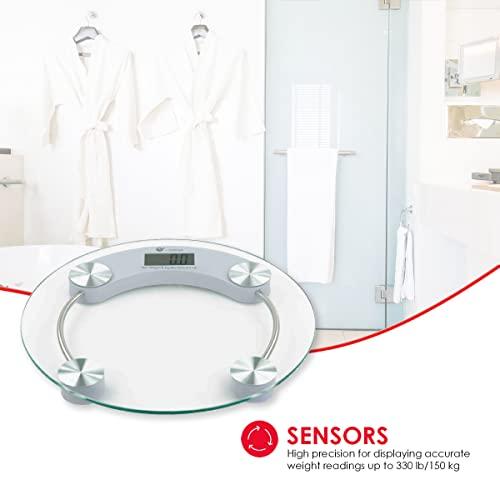 Home Basics Home Basics Glass Bathroom Scale Round, No Size, Clear