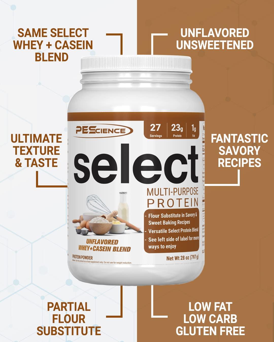 PEScience PEScience Select Multi-Purpose Unflavored Protein Powder, 27 Serving, Low Carb, Keto Friendly, and Gluten Free