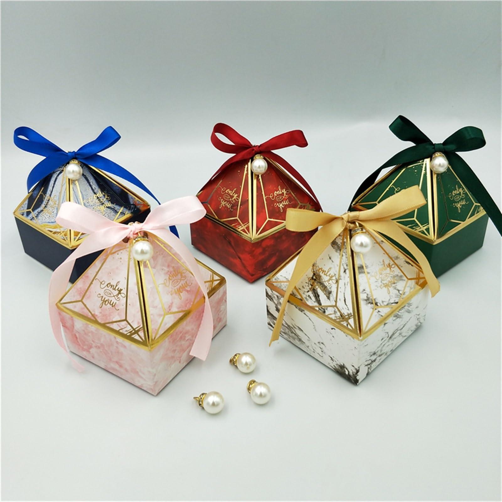 HMLTD Christmas Gifts Boxes Surprise Gift Box Gift Box Wedding Supplies Party Candy Box Baby Shower Paper Chocolate Boxes New Prismatic Creative Bronzing Packaging Boxes Gift Boxes for Presents, Shirt, Robe