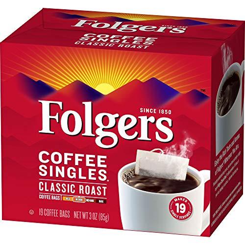 Folgers Folgers Coffee Singles Classic Roast Medium Roast Coffee, 19 Count (Pack of 12)