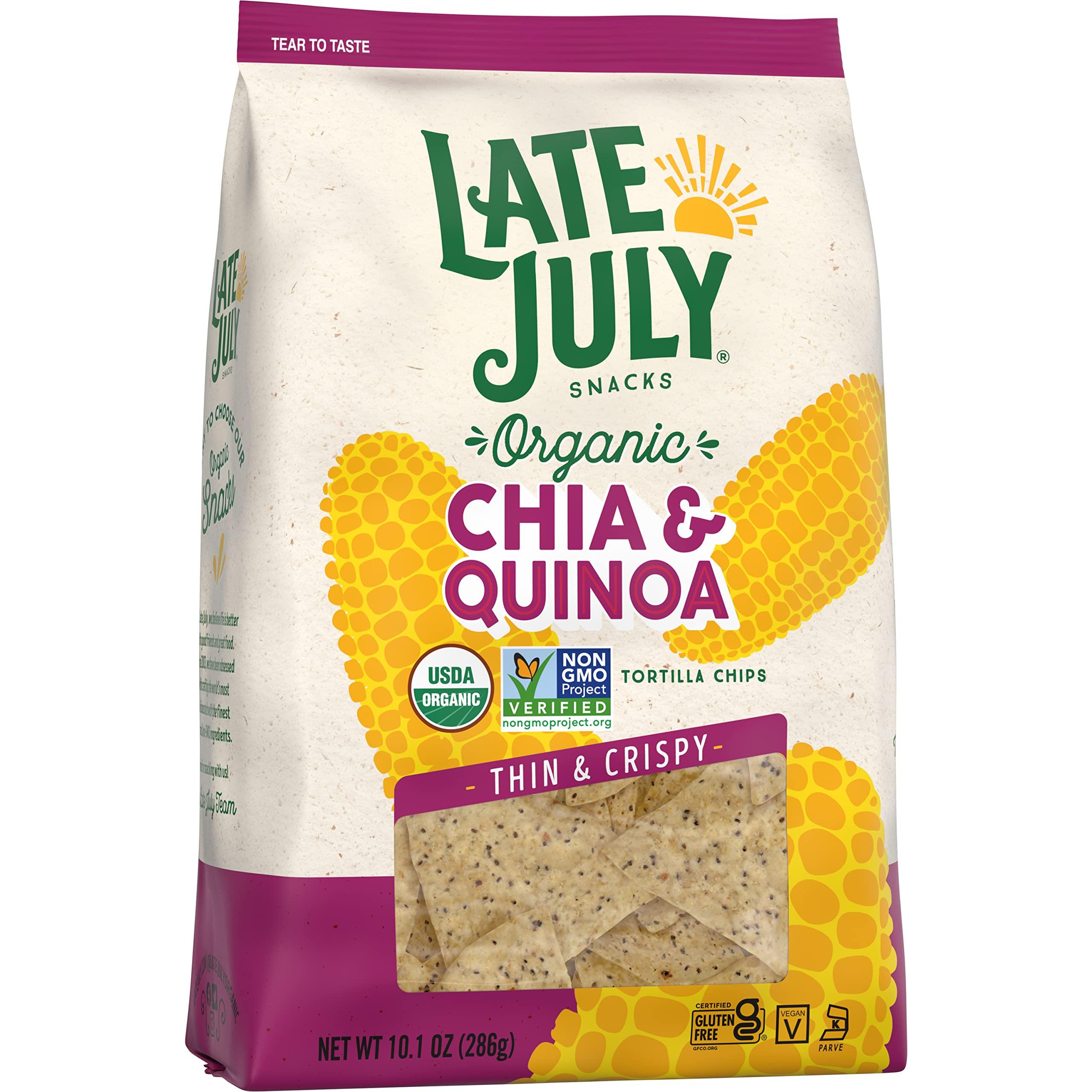 Late July Late July Snacks Thin and Crispy Organic Tortilla Chips with Chia and Quinoa, 10.1 oz Bag