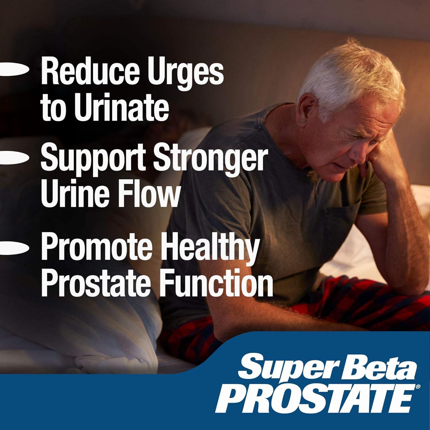 Super Beta Prostate SUPER BETA PROSTATE Support Supplement for Men's Health - Reduce Bathroom Trips, Promote Sleep, Better Bladder Emptying & Healthy Prostate, Beta Sitosterol - 60 Count (Pack of 1)