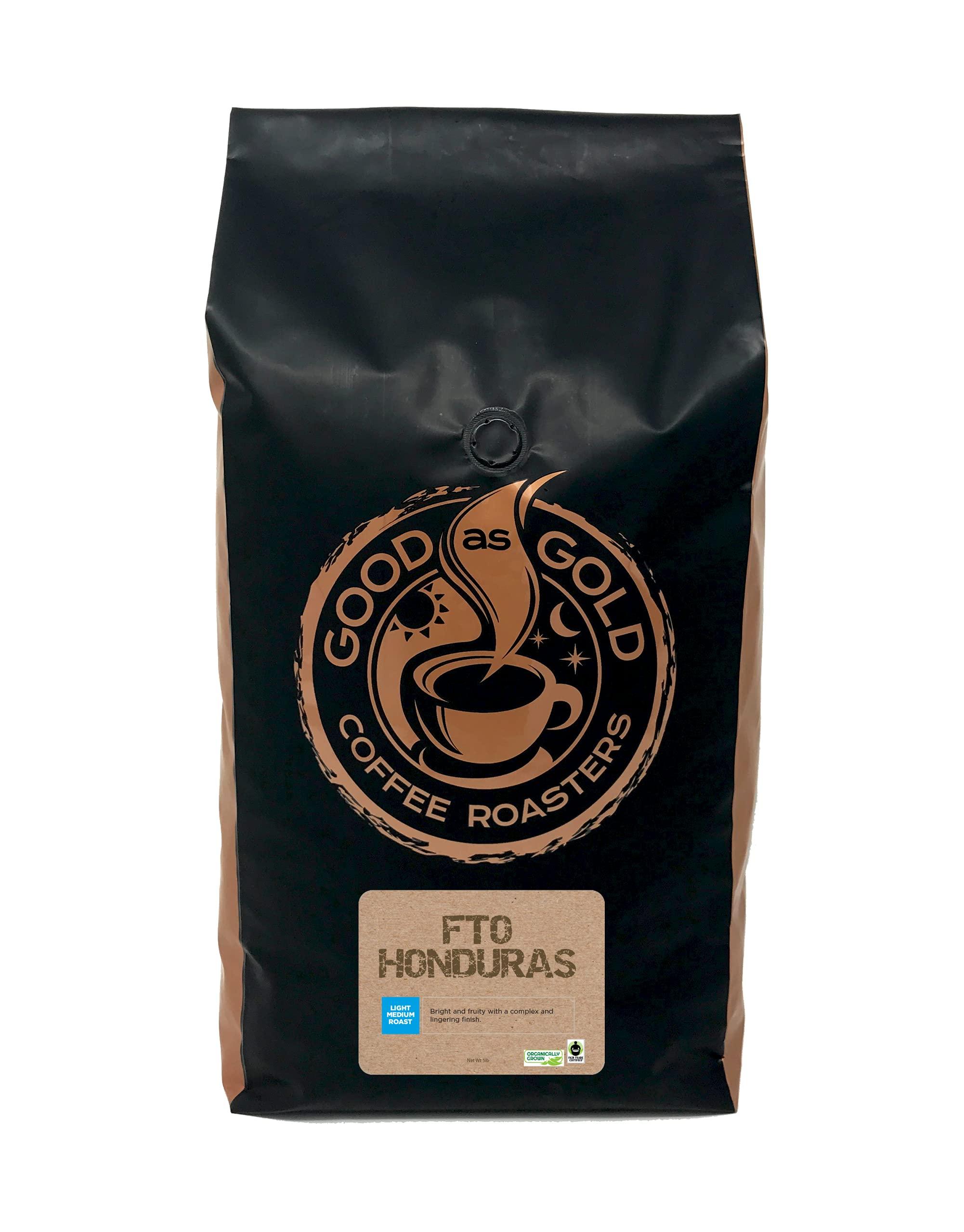 Good As Gold Honduras Coffee Beans (5 LBS), Light/Medium Roast, Fair Trade/Organically grown, Good As Gold Coffee Roasters