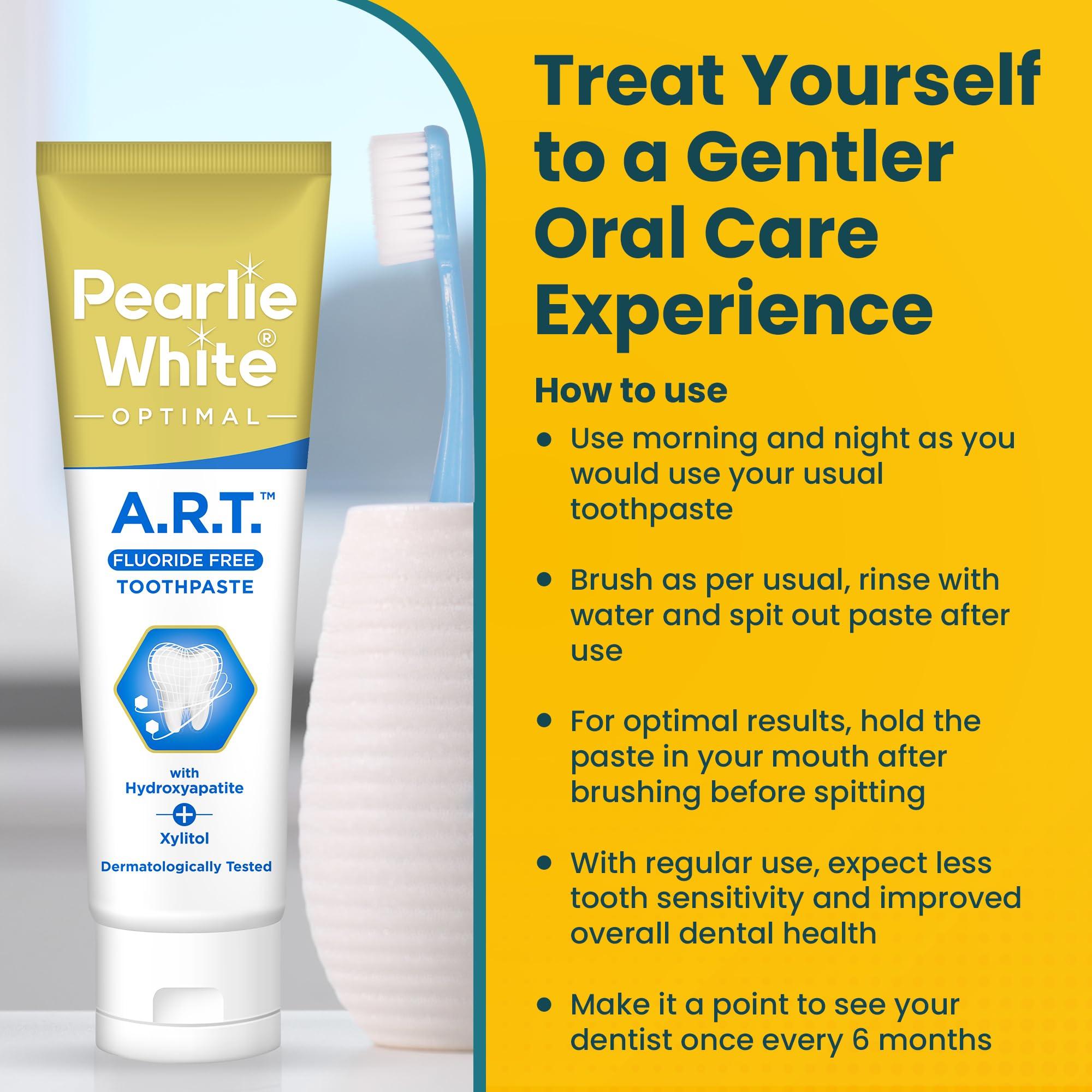 Pearlie White Pearlie White Active Remineralization Fluoride Free Toothpaste - 3.8oz/110gm - Remineralizing Toothpaste for Tooth Enamel Repair - Helps Remove Stains - Contains Hydroxyapatite and Xylitol - Pack of 1