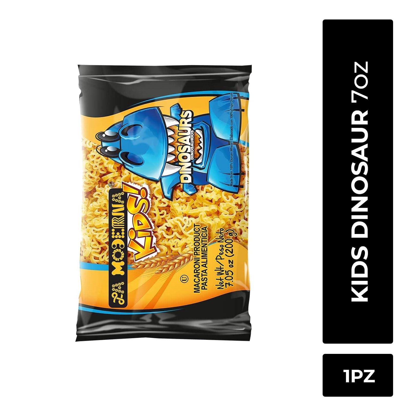 La Moderna LA MODERNA, Kids Dinosaurios, Pasta, Hecha con Smola de Trigo Durum, Enriquecida con Vitaminas y Hierro, 7 oz